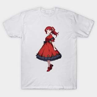 Cute happy anime girl in summer series T-Shirt